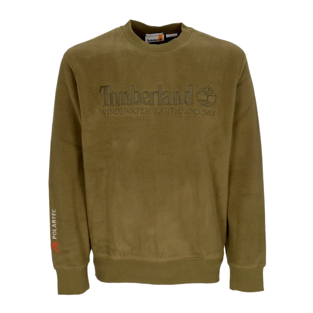 Timberland Linear Logo Crewneck Sweatshirt Dark Olive Green Heren