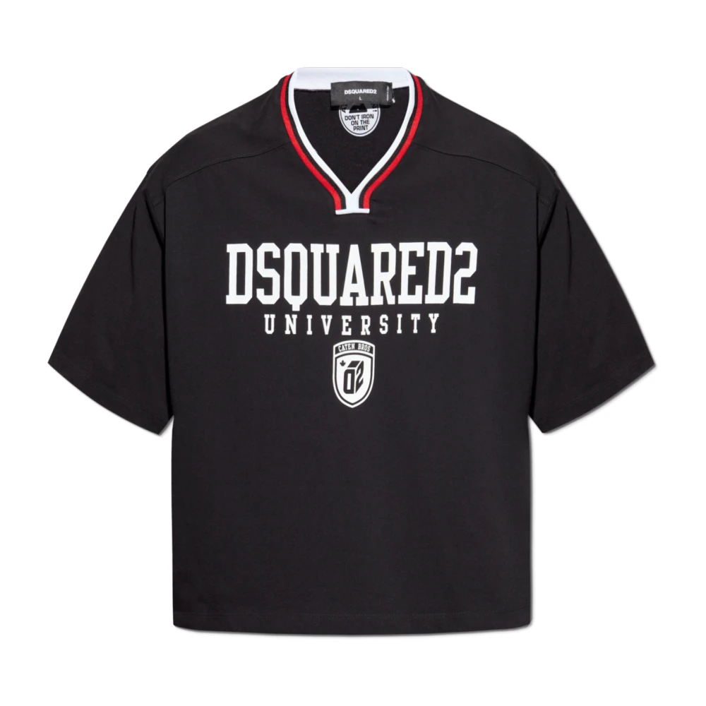 Dsquared2 V-ringad T-shirt Black, Herr