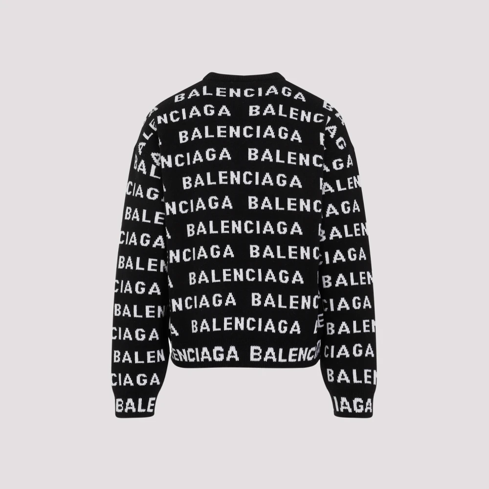 Balenciaga Wol Crewneck Sweater Black Heren
