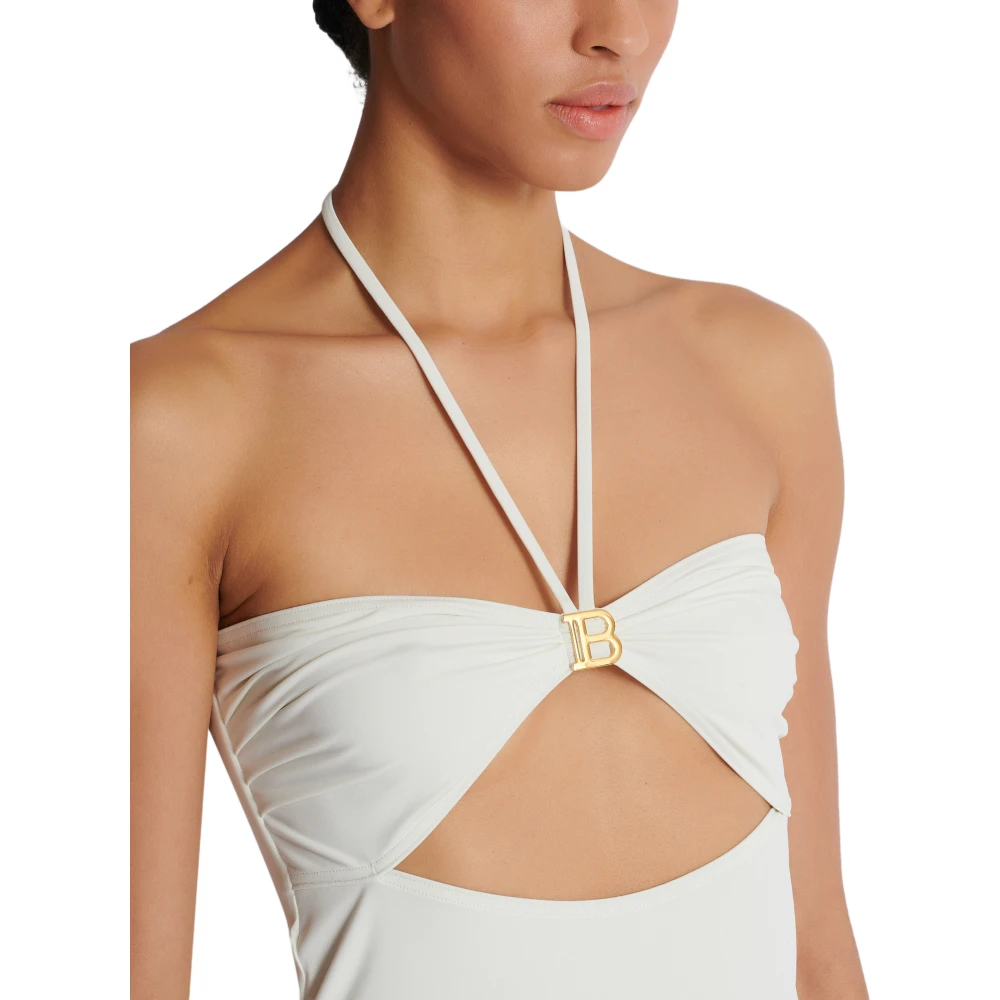 Balmain B bandeau badpak White Dames