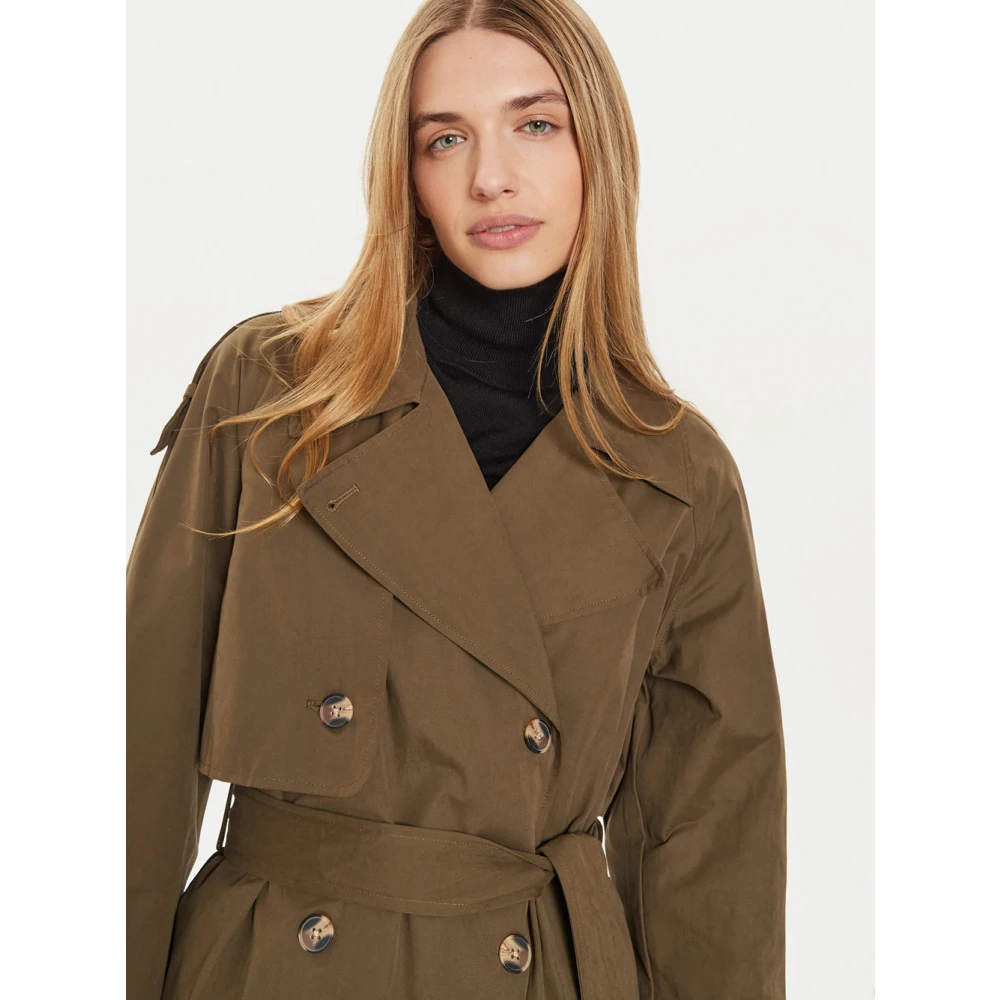 Pepe Jeans Groene Trenchcoat voor Vrouwen Green Dames