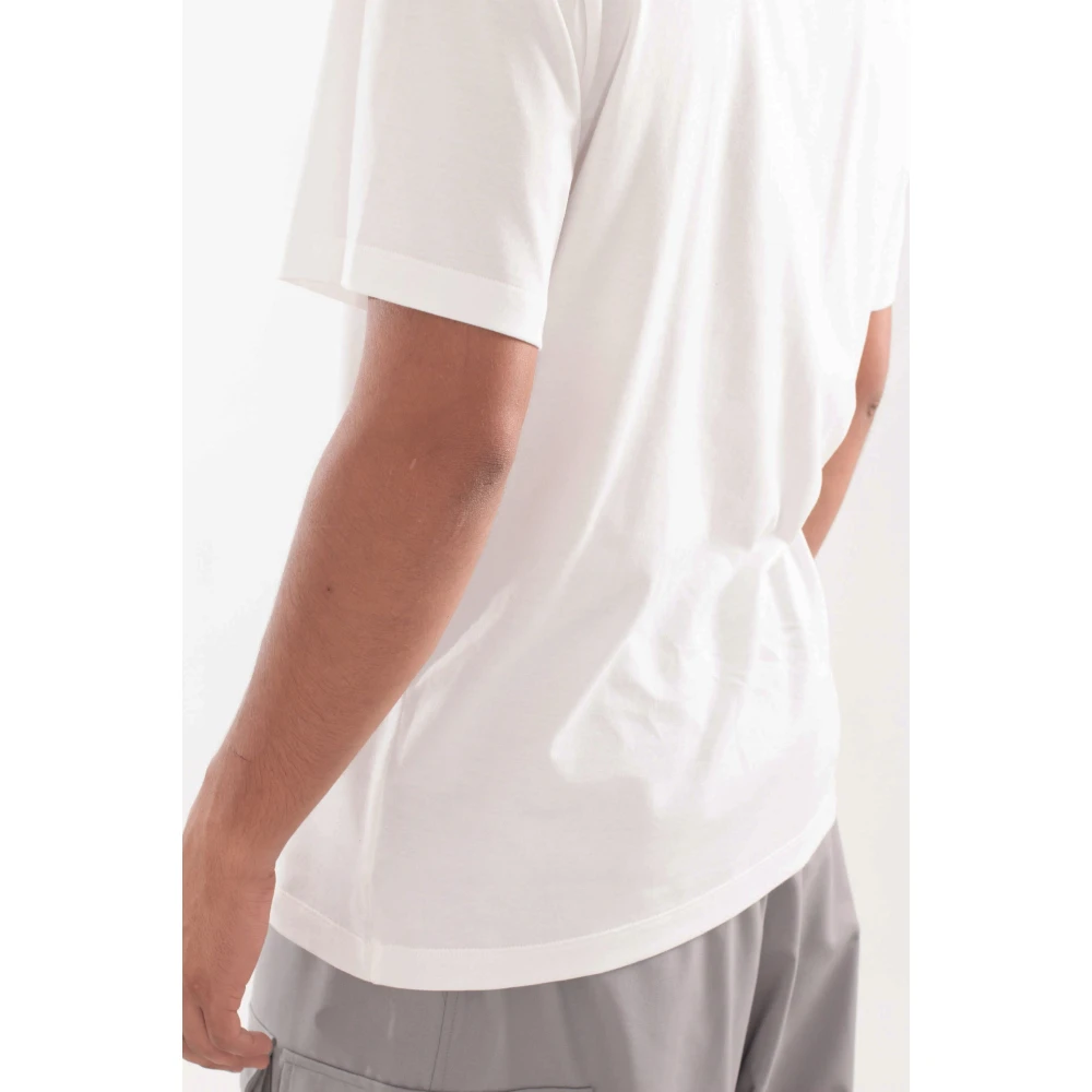 Y-3 Wit Borstlogo Korte Mouw Tee White Heren