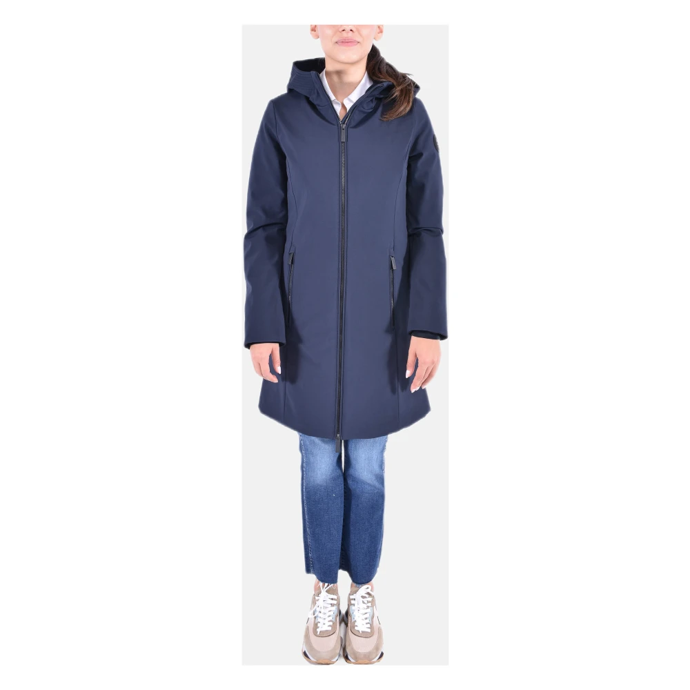 Woolrich Tech Softshell Dons Parka met Vrouwelijke Silhouet Blue Dames