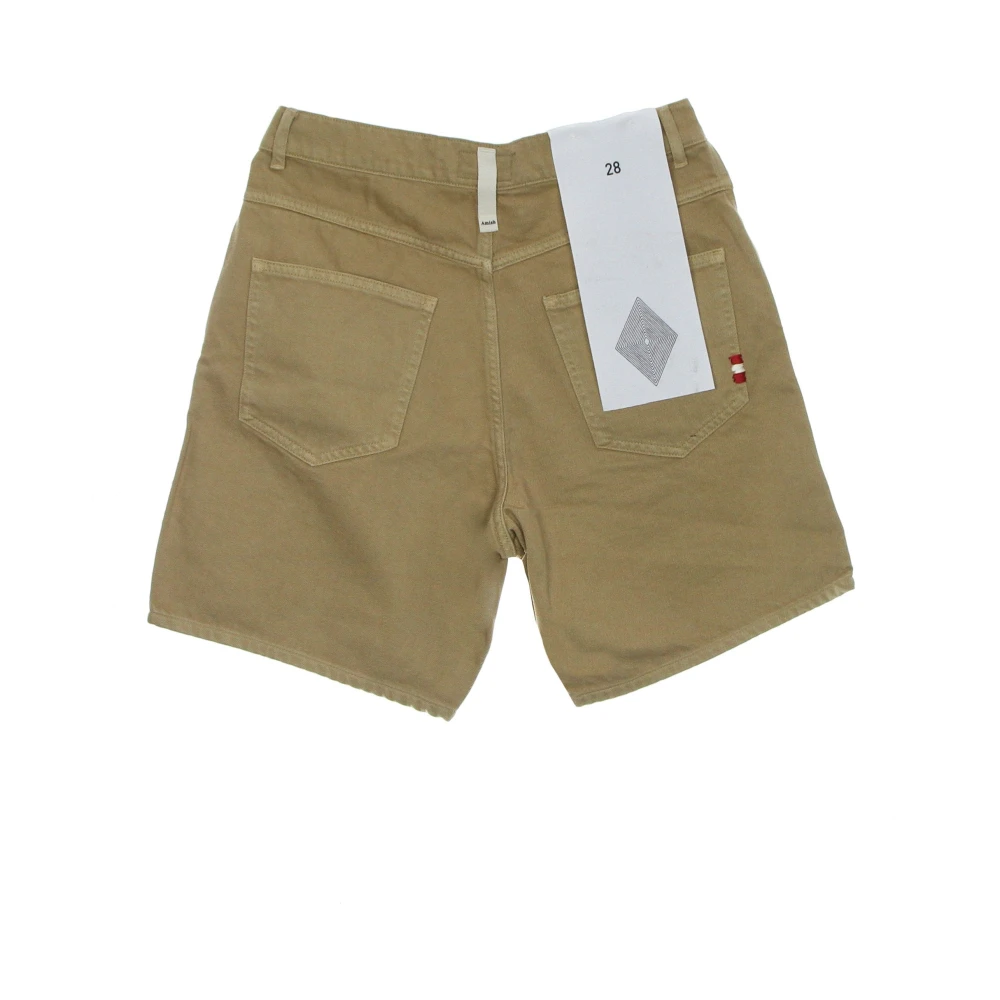 Amish Heren Bermuda Jeans Beige Straight Fit Beige Heren