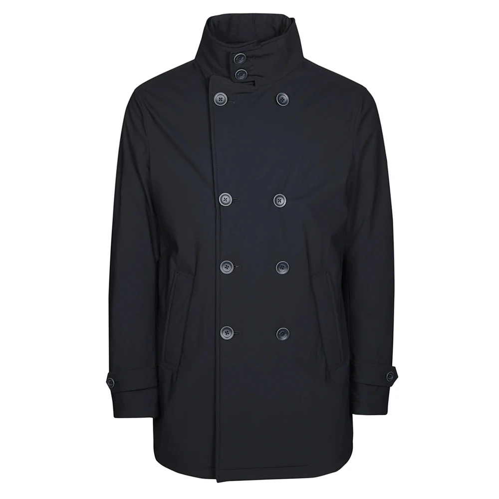 Herno Stijlvolle Peacoat met Harnas Blue Heren