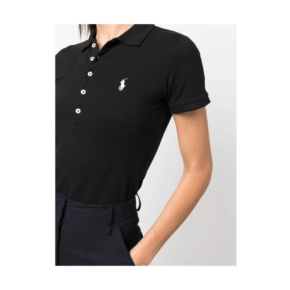 Ralph Lauren Julie Slim Polo Shirt Black Dames