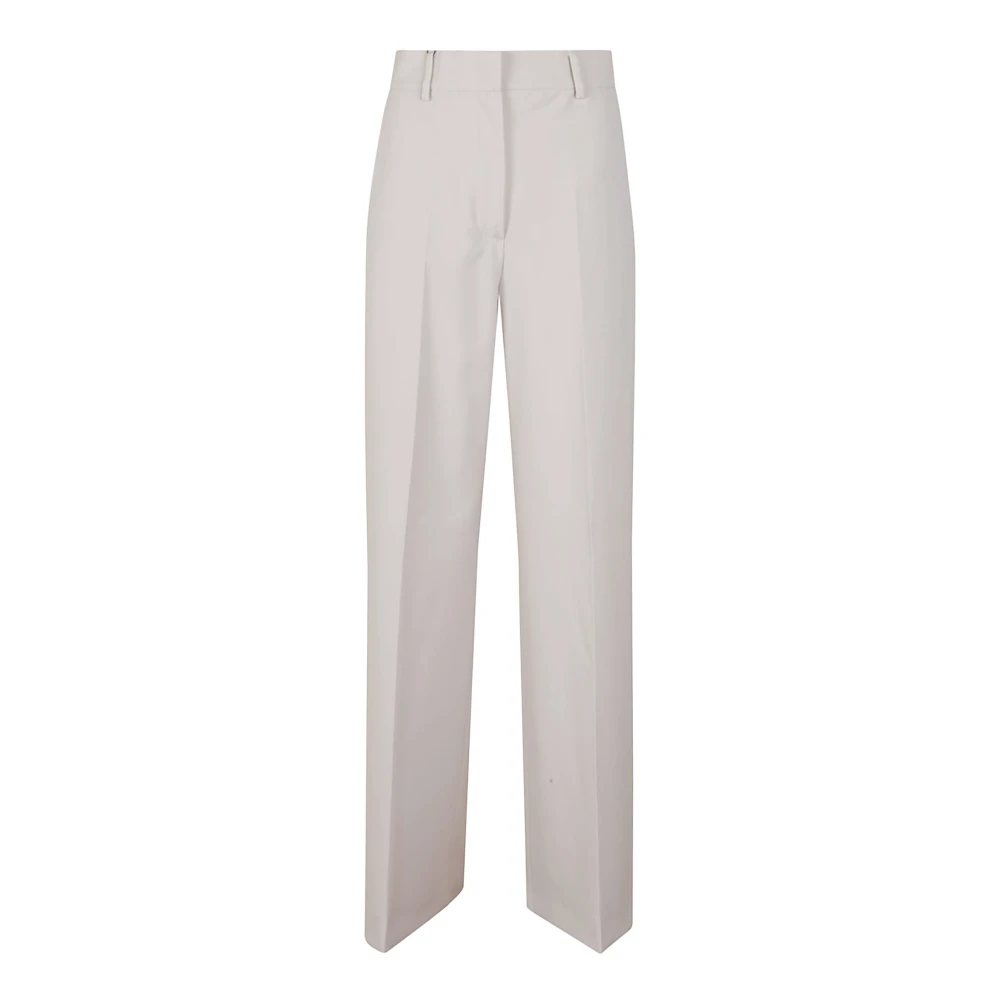 Max Mara Weekend Wollen Beige Broek met Rits Brown Dames