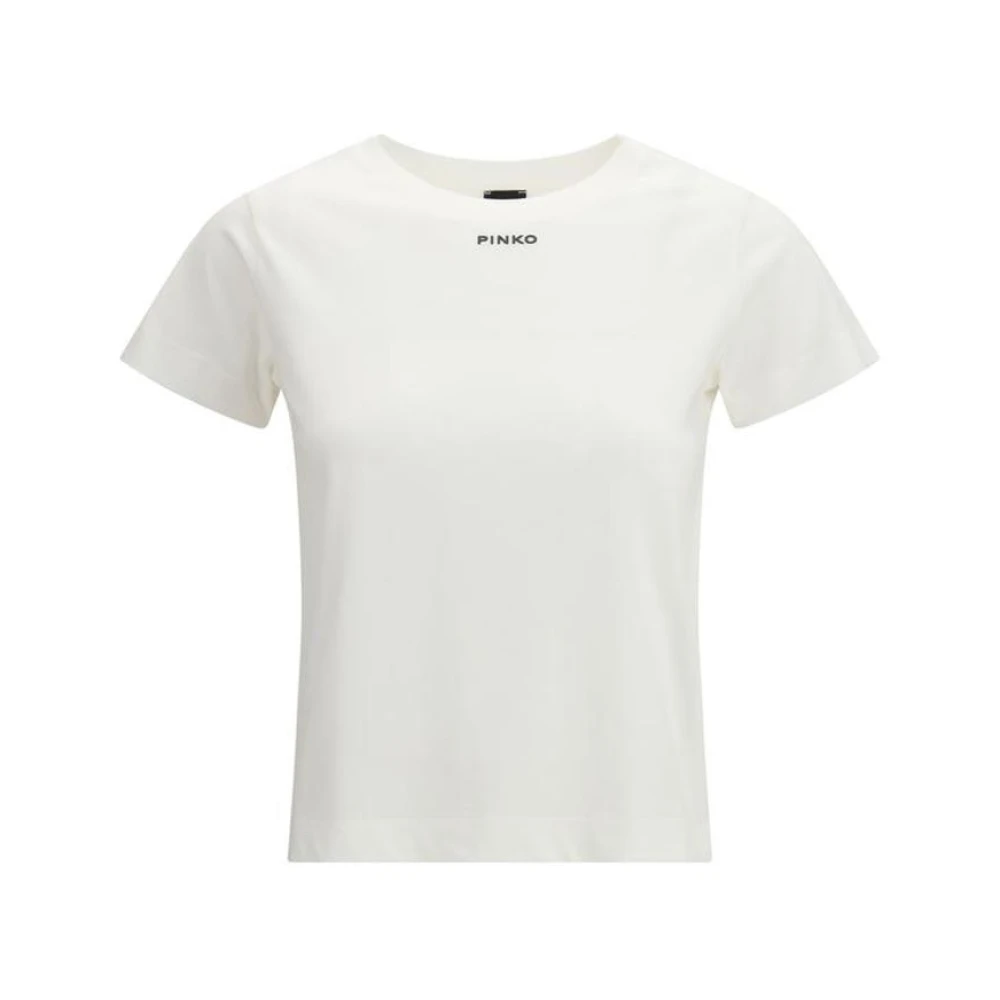 Pinko Women's White Classic Cotton Crew Neck T-Shirt