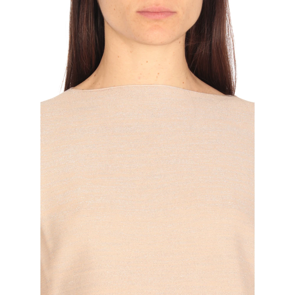 Fabiana Filippi Beige Katoenen Trui met Lurex Details Beige Dames