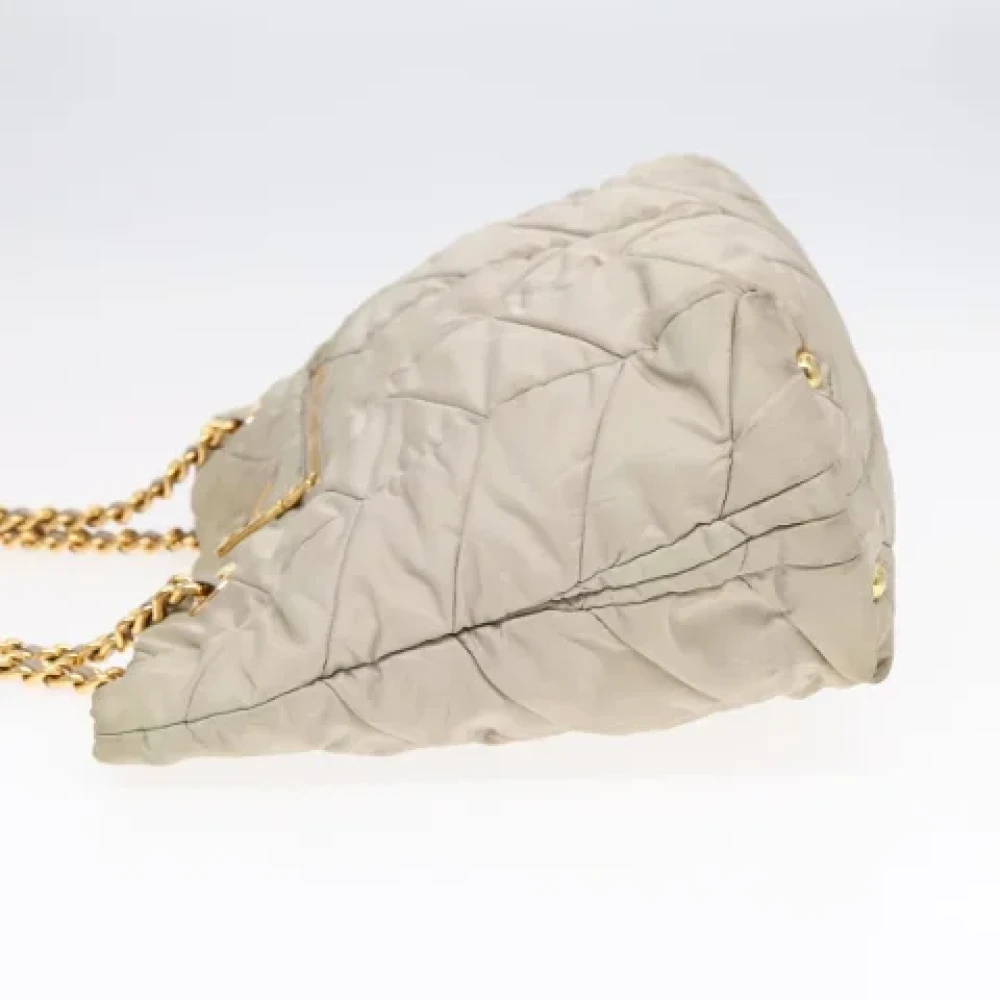 Prada Vintage Pre-owned Canvas prada-bags Beige Dames