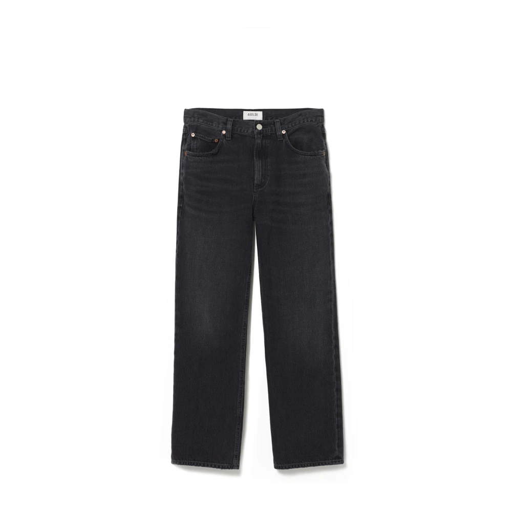 Agolde Black Straight Fit Jeans, Female, W25, Valen Jean