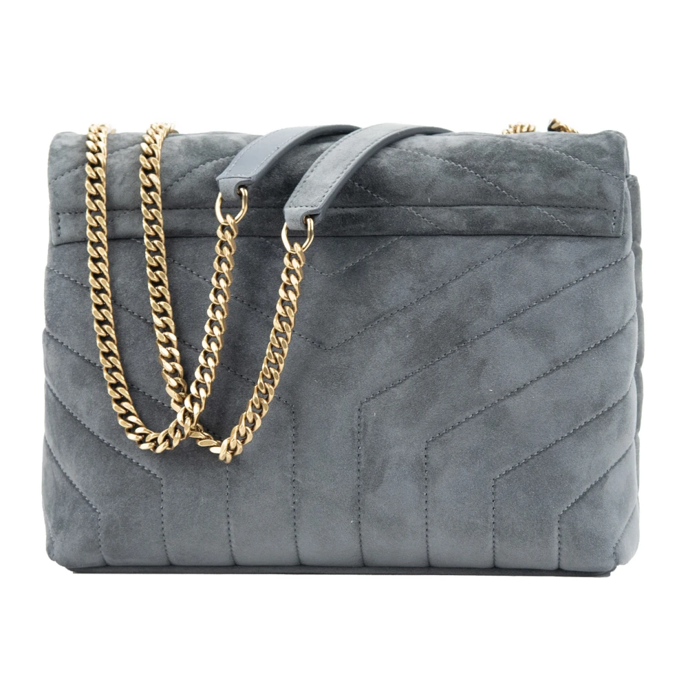 Saint Laurent Leren Schoudertas Magnetische Knoop Gray Dames