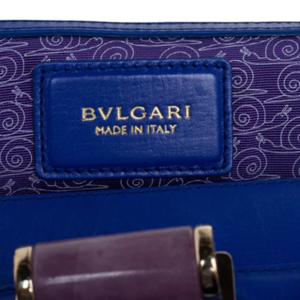 Bvlgari Vintage Pre-owned Leather handbags Blue Dames