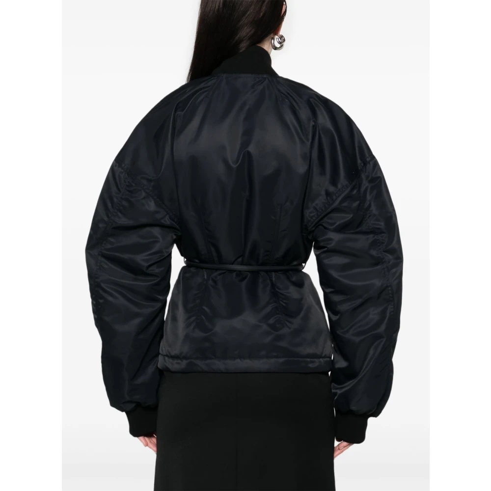 SPORTMAX Zwarte ritsjas met geribbelde manchetten Black Dames