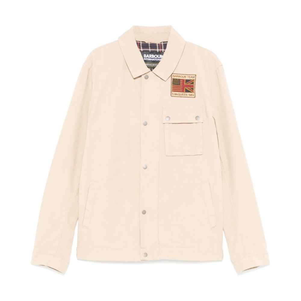 Barbour Men's Beige Coats With Front Zip Fastening - Light Jackets - L - Jackets