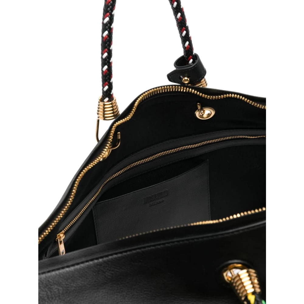 Moschino Zwarte Tas met Bovenrits en Handvatten Black Heren