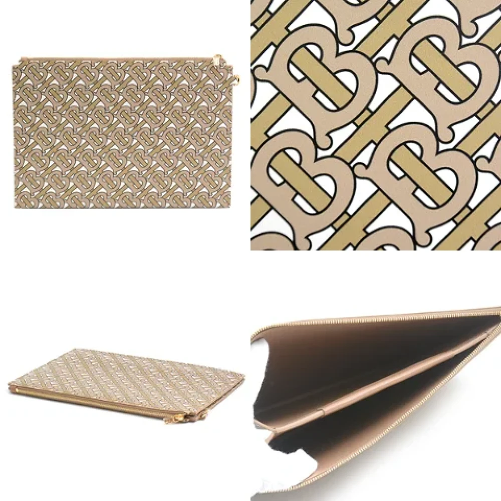 Burberry Vintage Pre-owned Canvas clutches Beige Dames