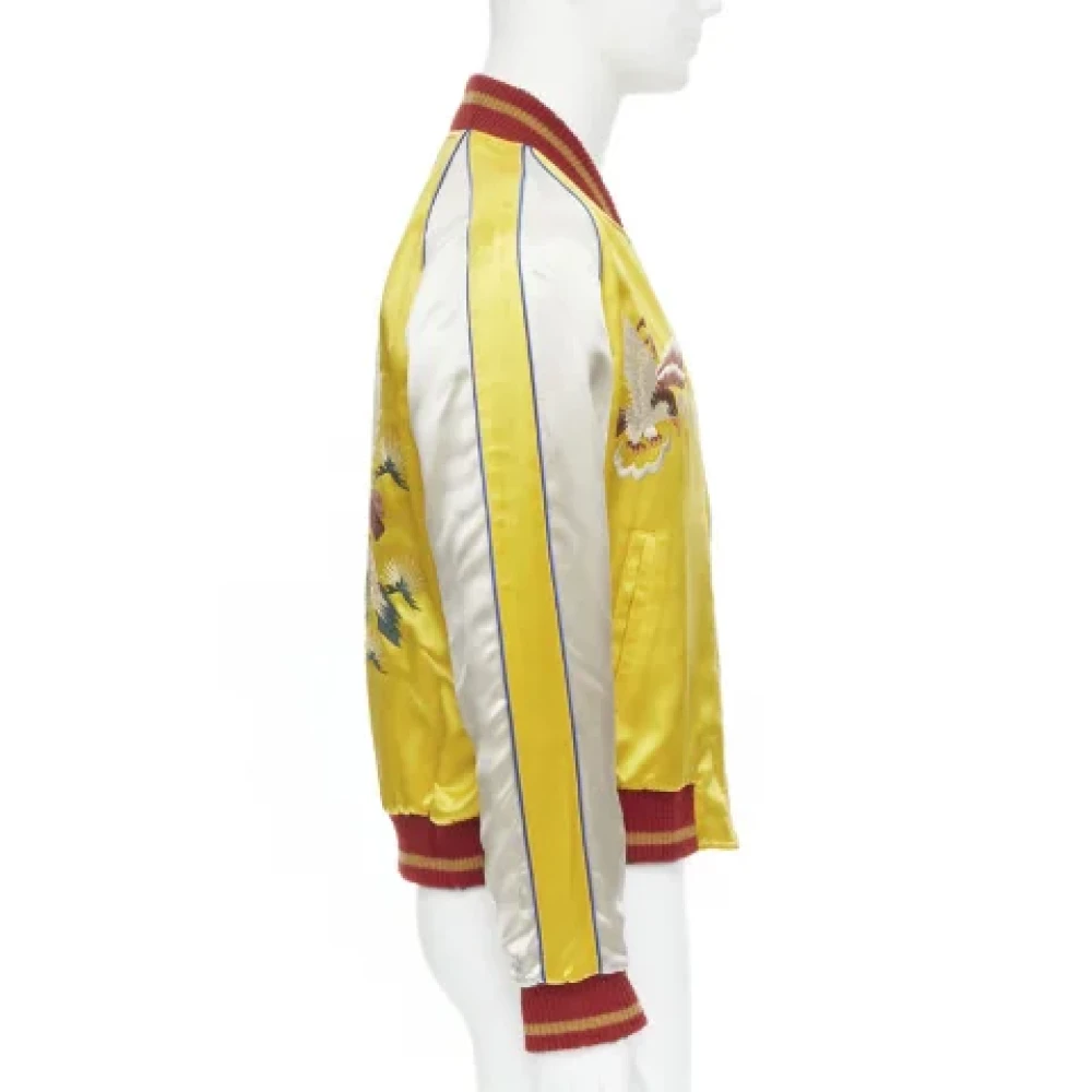 Saint Laurent Vintage Pre-owned Satin outerwear Yellow Dames