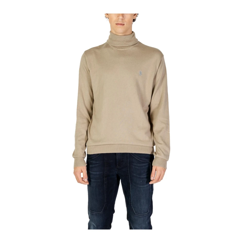 U.s. Polo Assn. Men's Beige Turtlenecks, 3XL, Cashmere Cotton Turtleneck Jumper