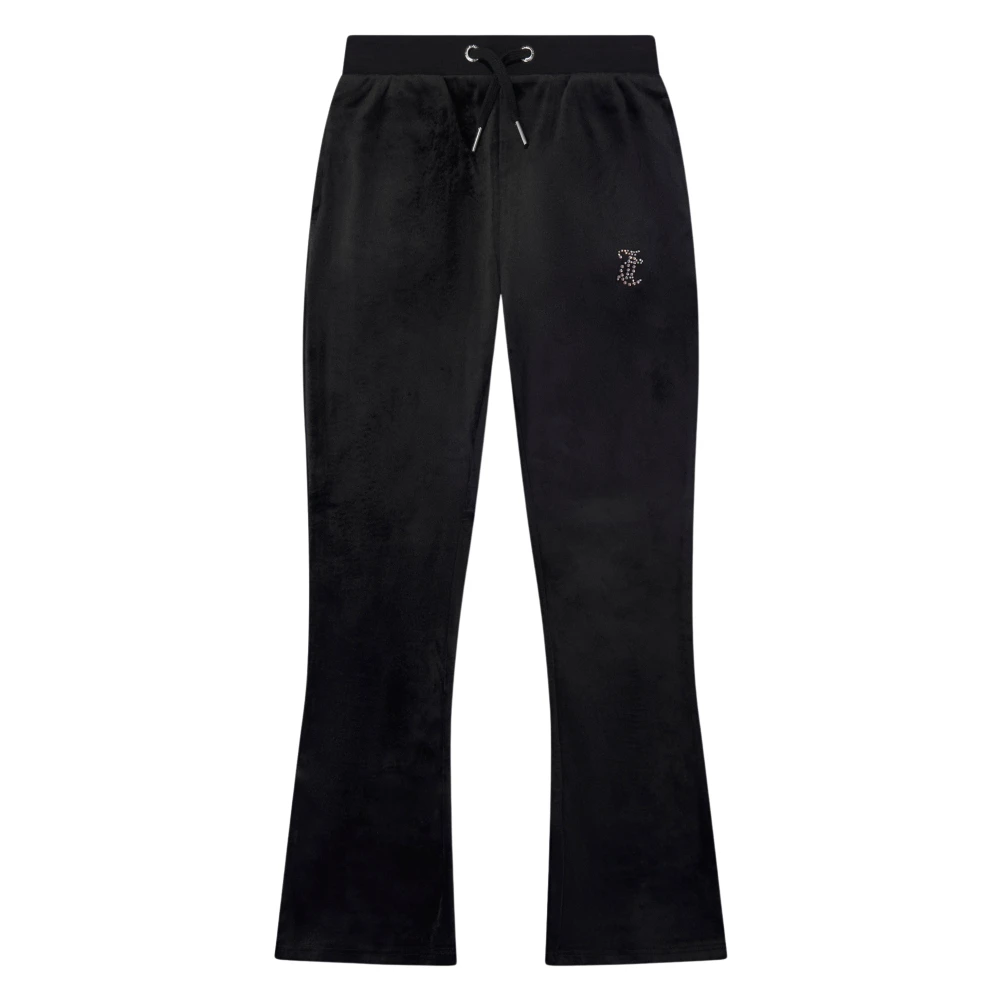 Juicy Couture Girls Black Diamante Logo Bootcut Joggers - Trousers - 9 Y - Kids