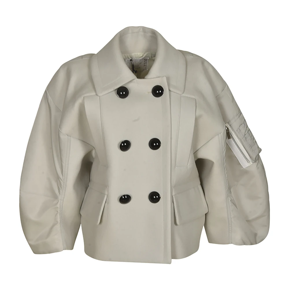 Sacai Beige Jassen voor Stijlvolle Look Beige Dames