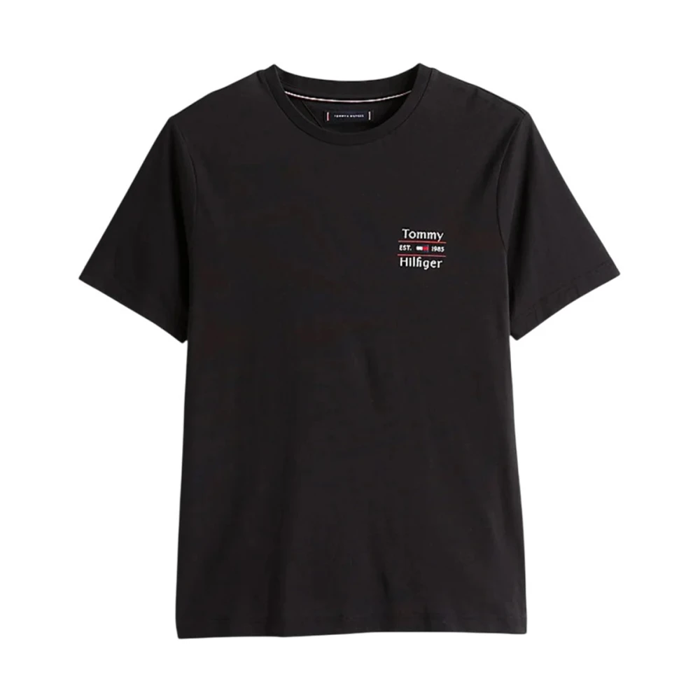 Tommy Hilfiger Men's Black T-Shirts,, Cotton T-Shirt With Distinctive Logo Extra Large