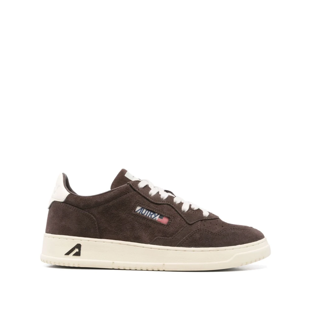 Autry Men's Brown Suede Trainers With Blue Detail - Sneakers - 10 Uk - Shoes