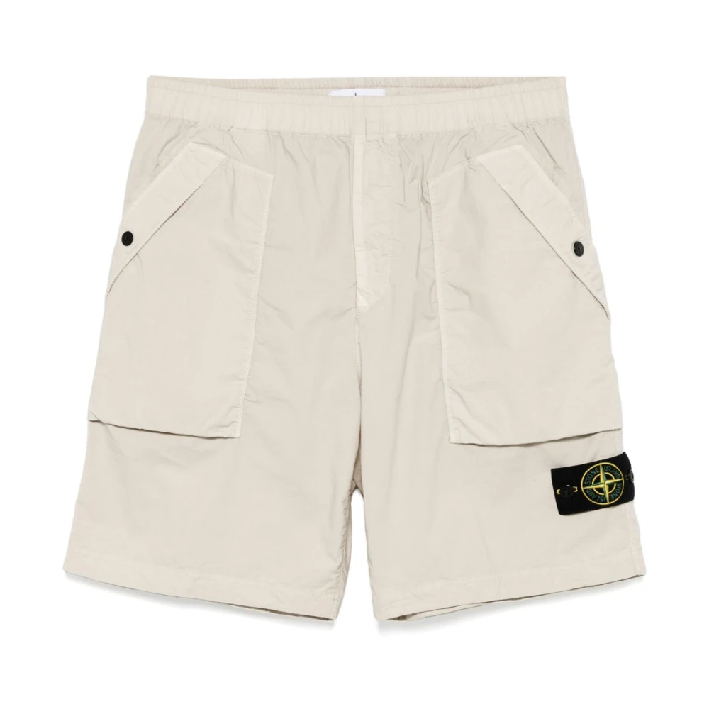 Stone Island Beige Korte Broek Beige Heren