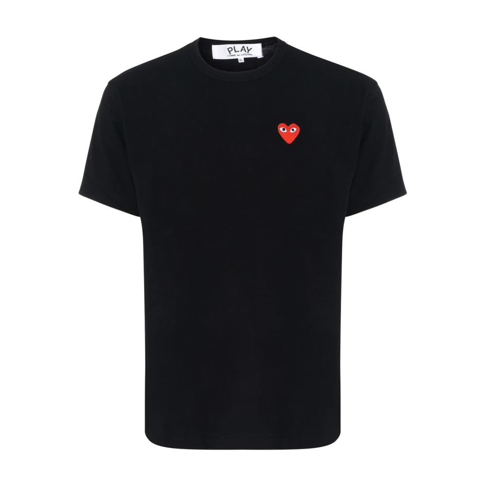 Comme des Garçons Play Zwarte Katoenen Hart Logo T-shirt Black Heren