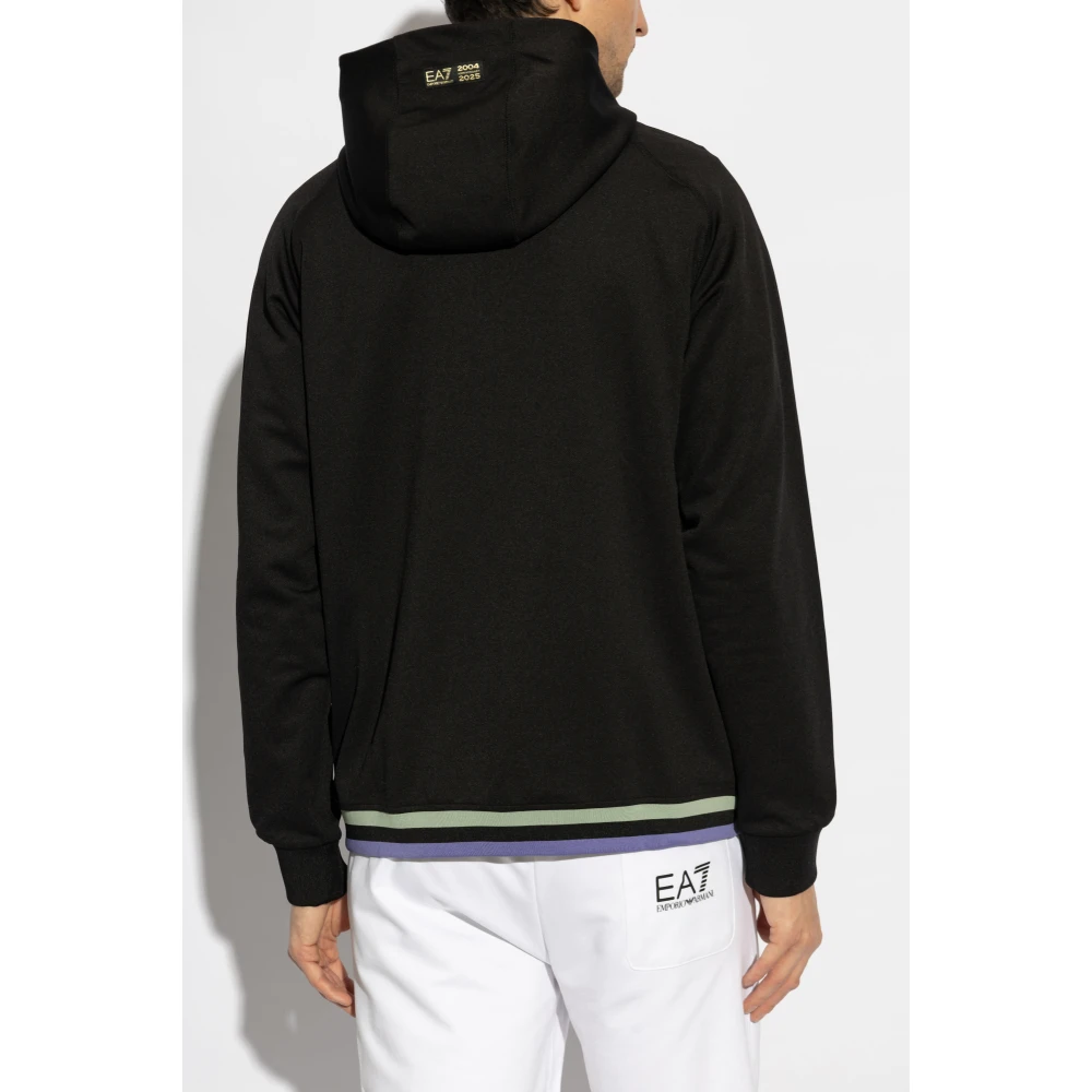 Emporio Armani EA7 Sweatshirt met logo Black Heren