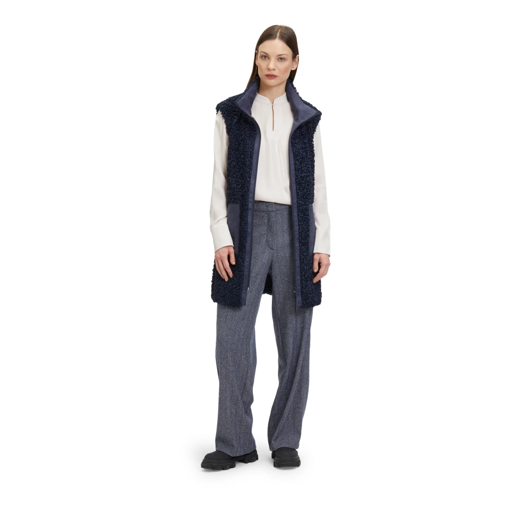 Betty & Co Imitatiebont vest met opgestikte zakken Blue Dames