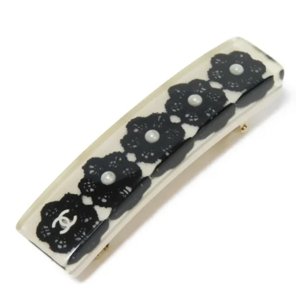 Chanel Vintage Pre-owned Canvas hair-accessories White Dames