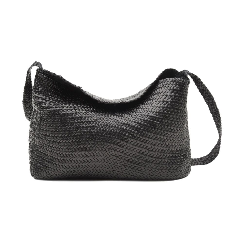Dragon Diffusion Black Shoulder Bags, Female, One Size, Diagonal Weave Flap Bag