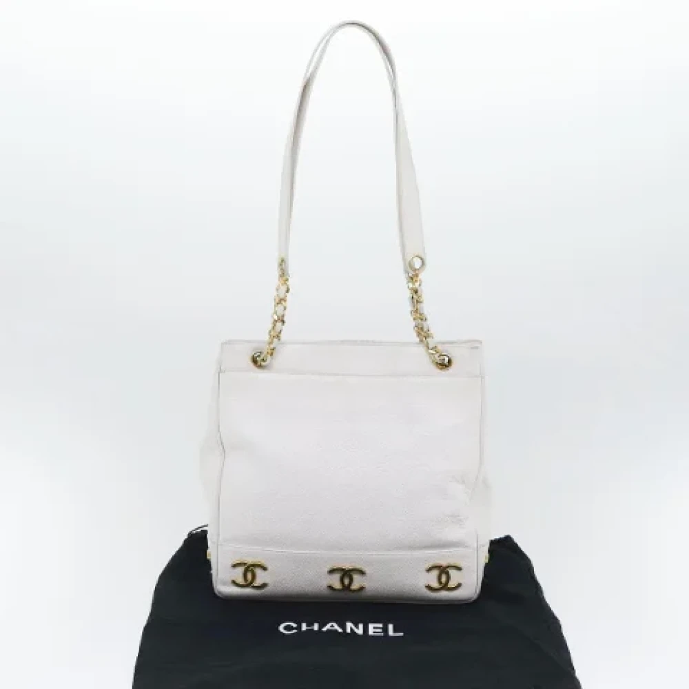 Chanel Vintage Pre-owned Leather shoulder-bags White Dames
