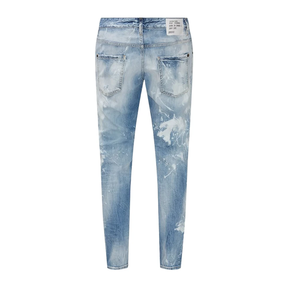 Dsquared2 Cropped Denim Jeans Blue Heren