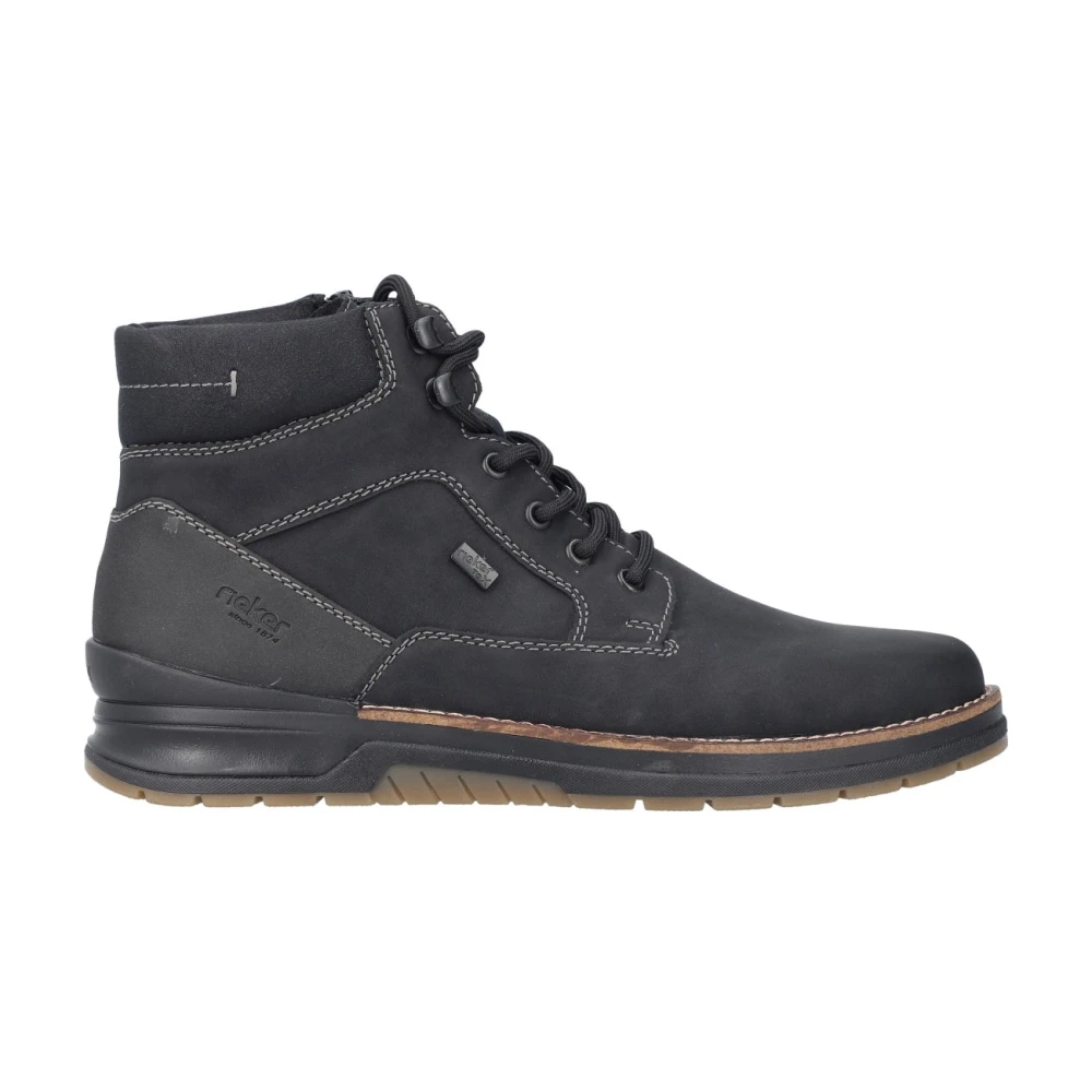 Rieker Men's Black Lace-Up Boots, 9 Uk, Casual Closed Ankle Boots