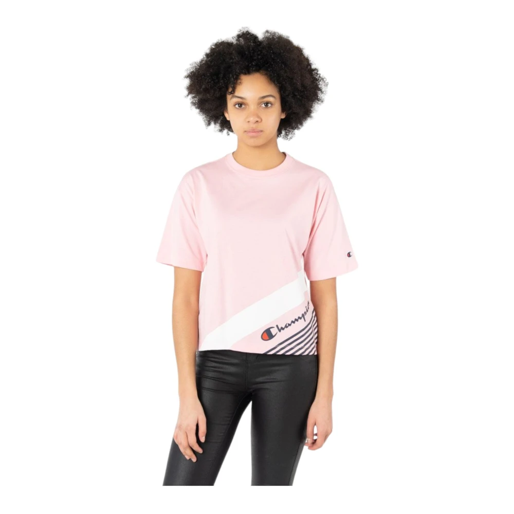 Champion Korte Mouw T-shirt Pink Dames