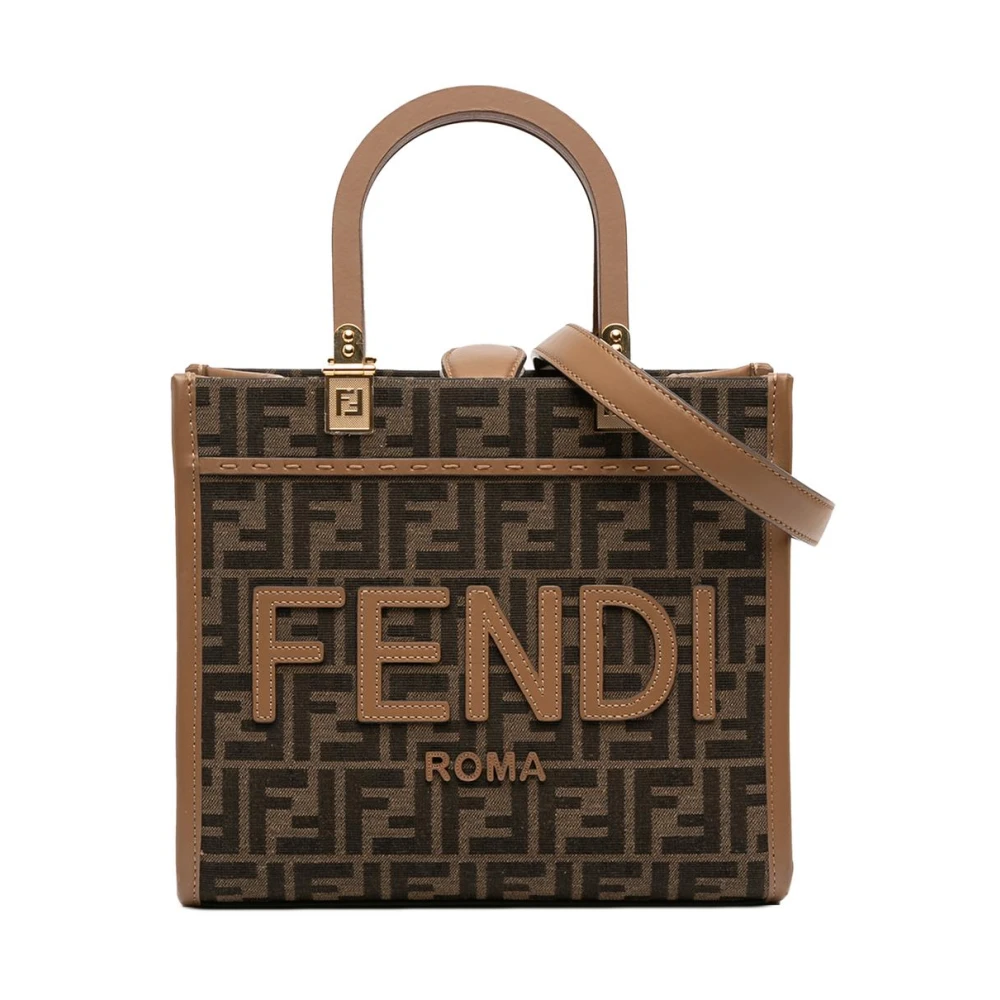Fendi Vintage Women's Brown Pre-Owned Vertical Box Handbag