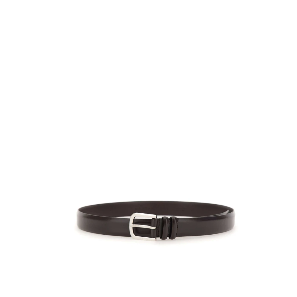Orciani Bruin Leren Riem met Zilveren Gesp Brown Heren