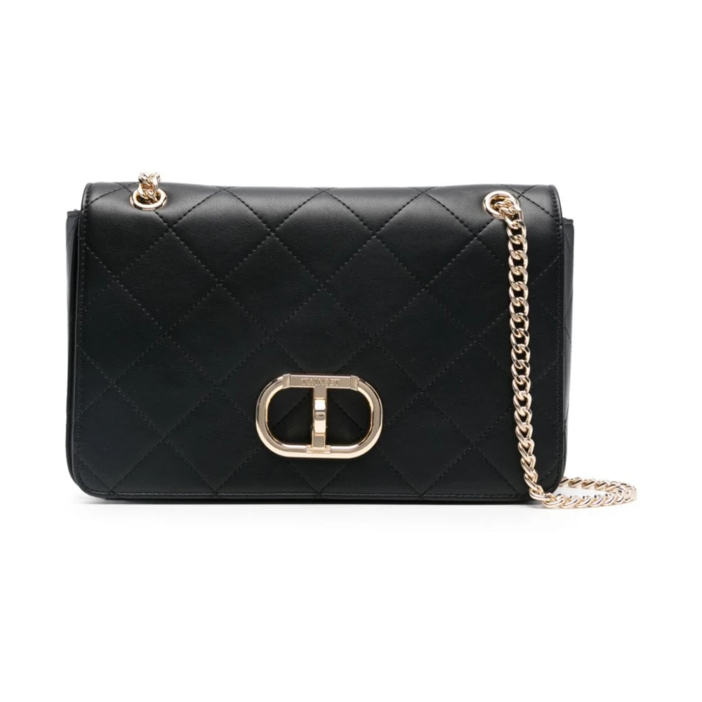 Twinset Zwarte Diamantquilted Schoudertas Black Dames