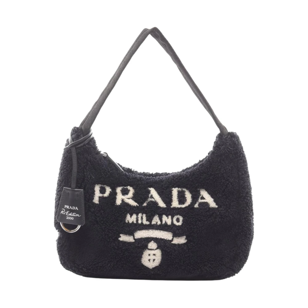 Prada Vintage Women's Black Pre-Owned Textured Mini Bag