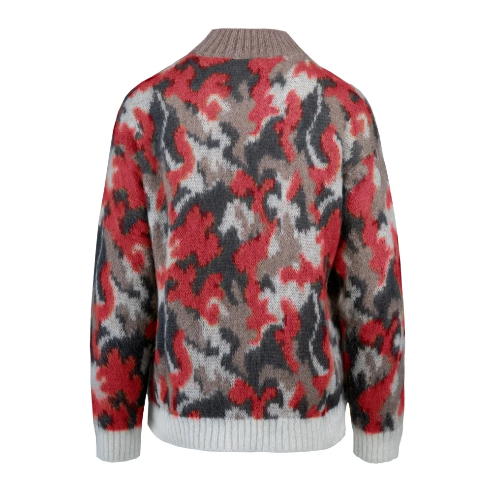 BomBoogie Camouflage Mohair Turtleneck Sweater Multicolor Dames