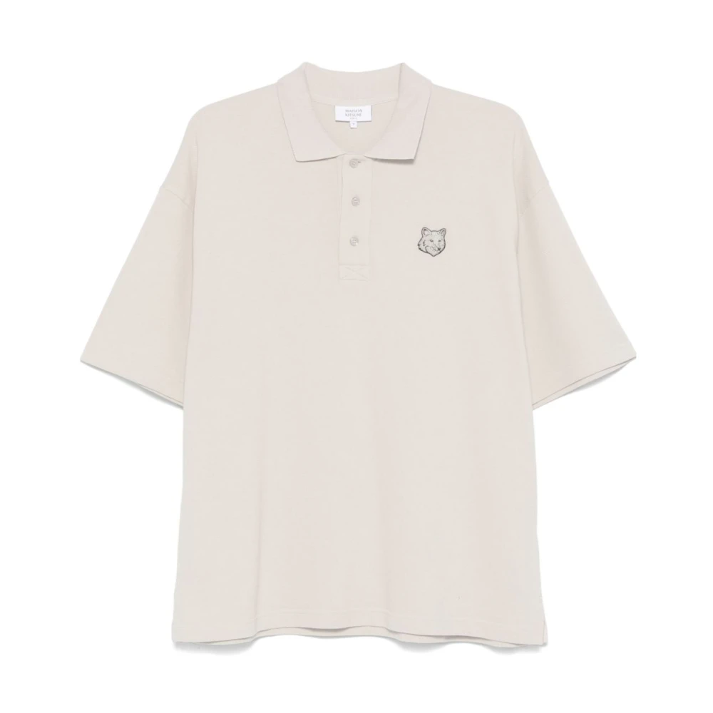 Maison Kitsuné Grijze polo met korte mouwen Gray Heren