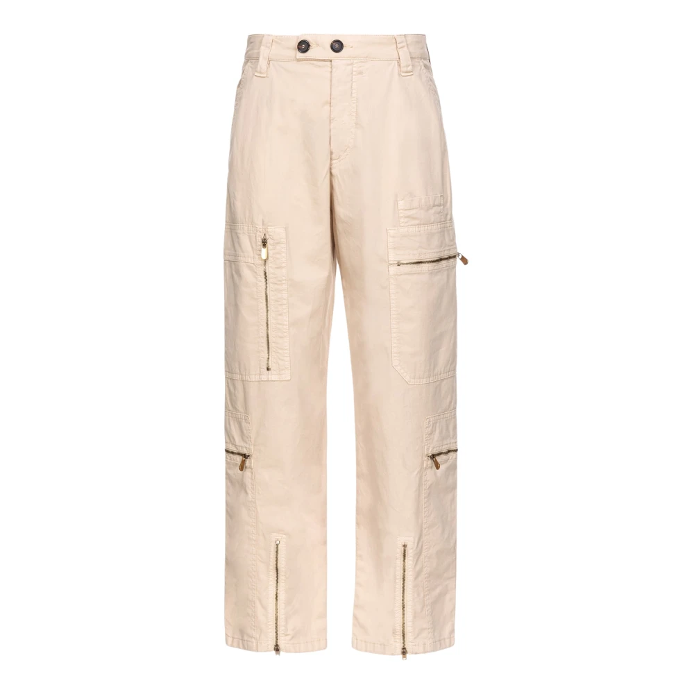 Pinko Tapered Trousers Beige Dames