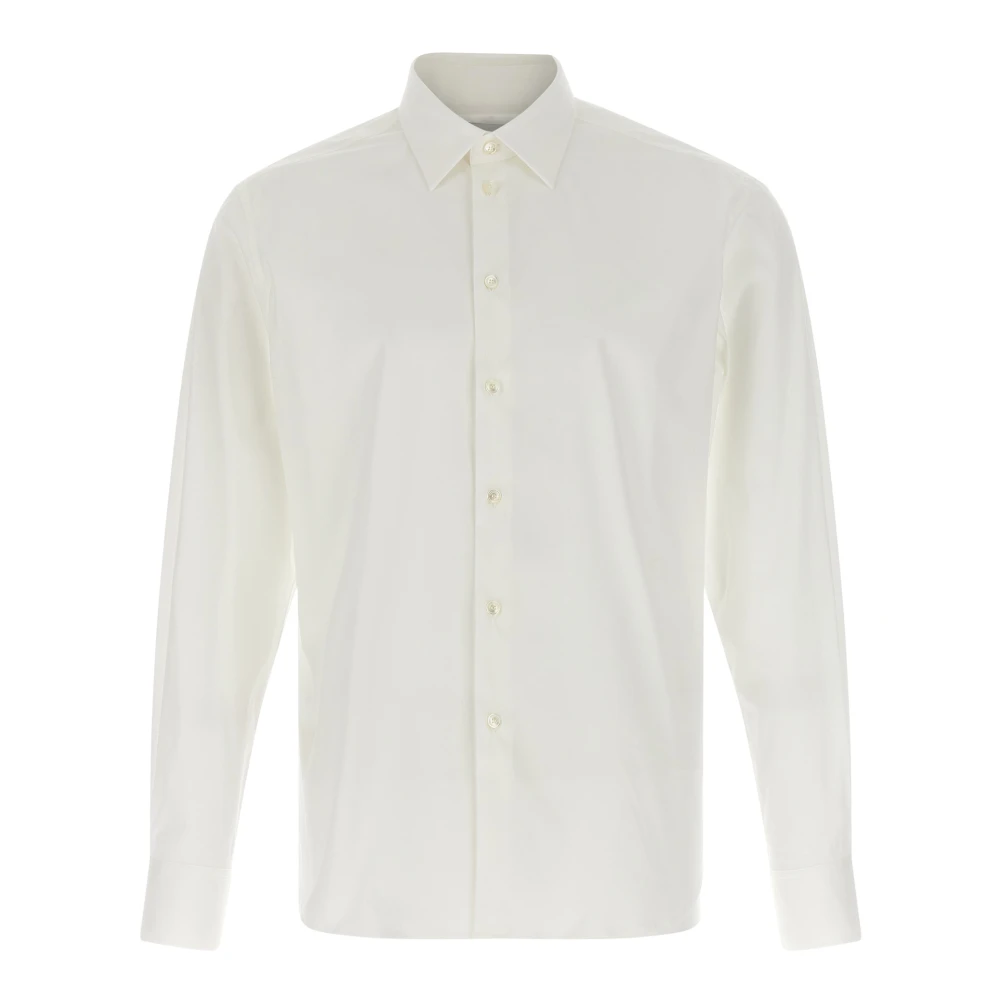 Ferragamo Men's White Formal Shirts, 3XL, Poplin Shirt