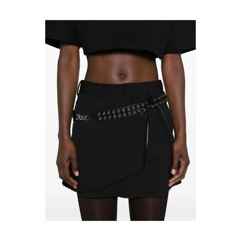 MM6 Maison Margiela Zwarte Geplooide Rok met Zakken Black Dames