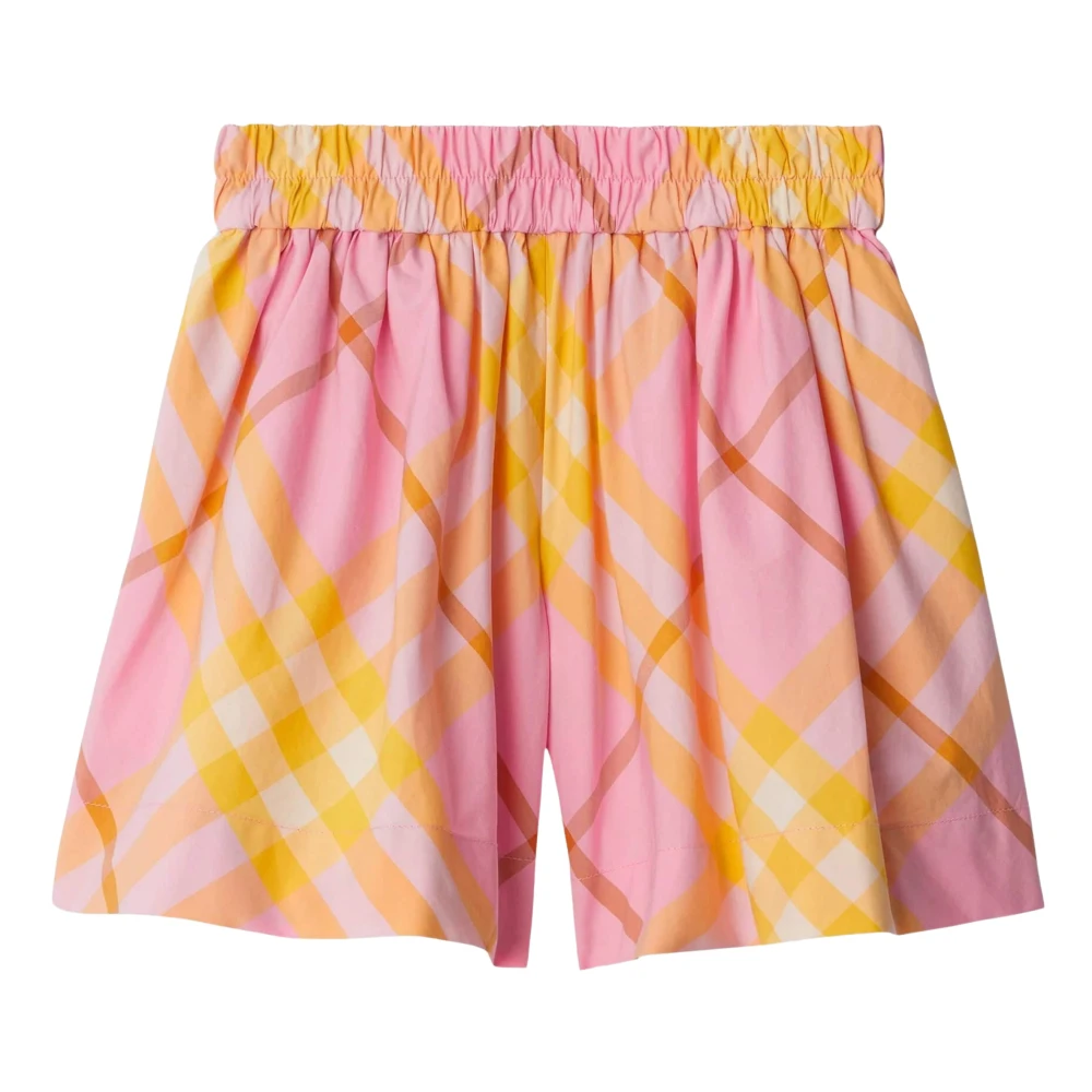 Burberry Girls Multicolor Shorts, 12 Y, Marcy Carnation Pink Check Shorts