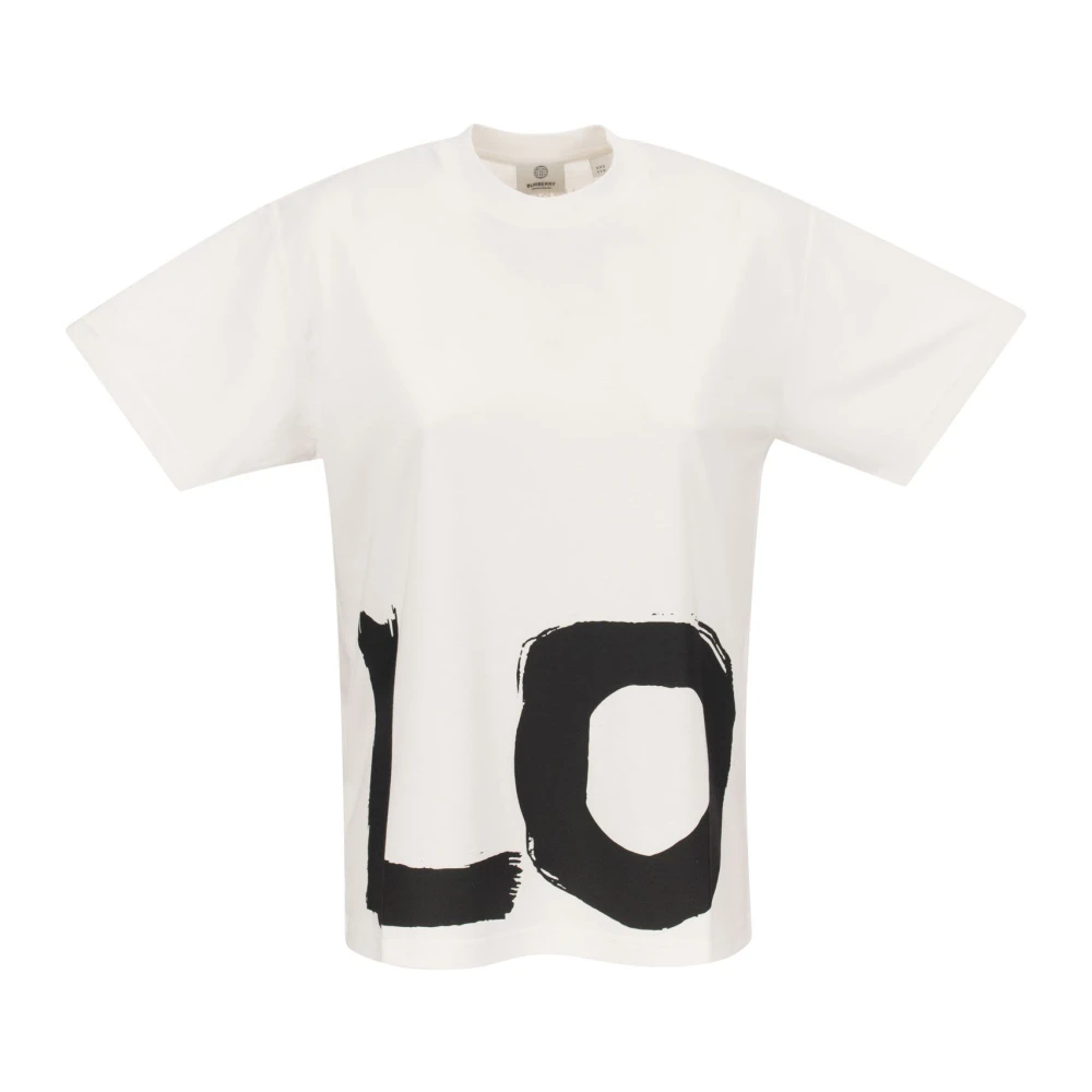 Burberry Love Print Oversized T-Shirt White Dames