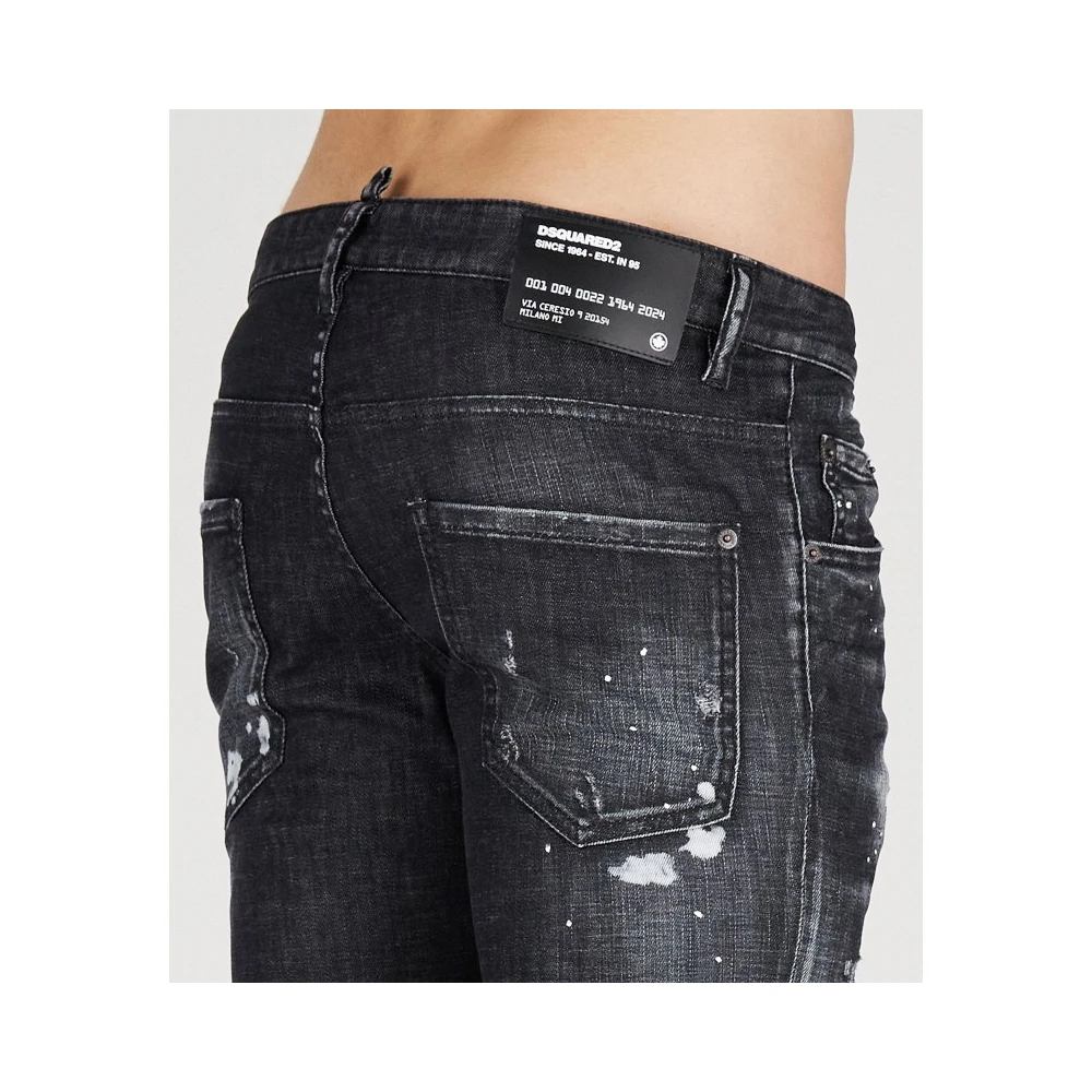 Dsquared2 Skater Jeans met Dubbele Rits Detail Black Heren