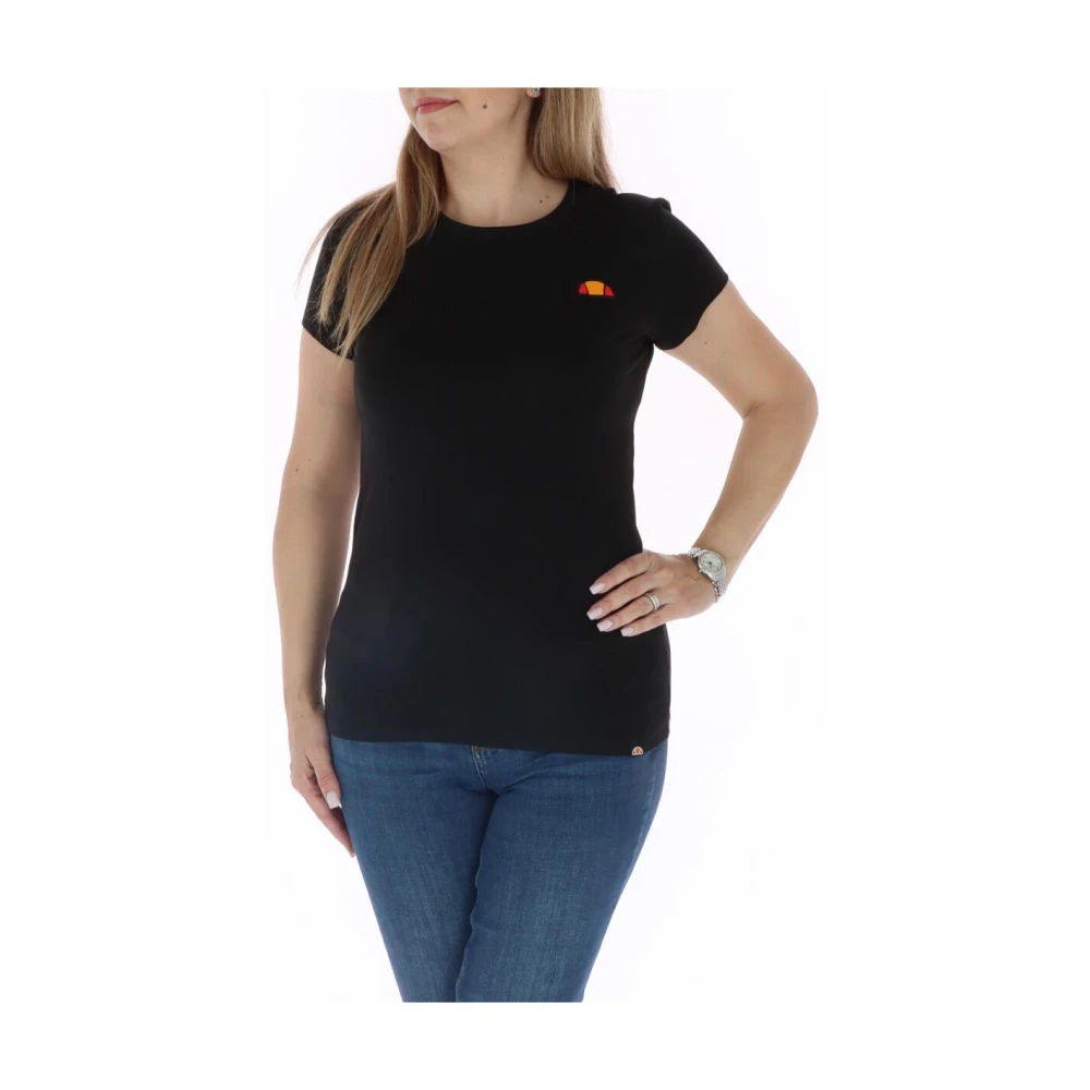 Ellesse Zwart Bedrukte Crew Neck Tee Black Dames